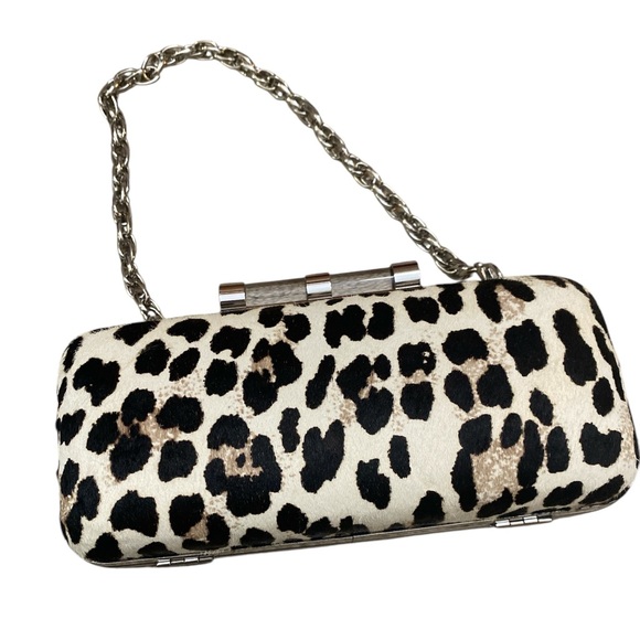 Leopard calf hair hard case clutch - Picture 4 of 5